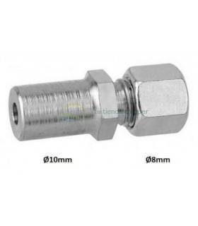 Empalme ermeto tubo Ø8mm a tubo Ø10mm