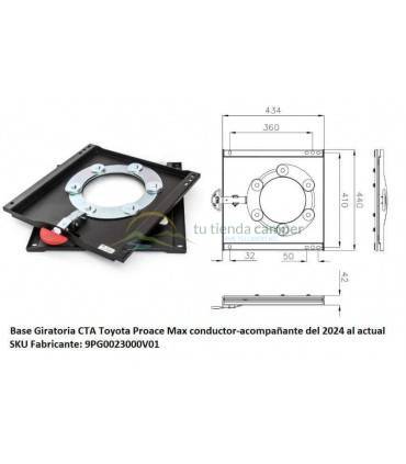Base Giratoria CTA Toyota Proace Max conductor-acompañante del 2024 al actual