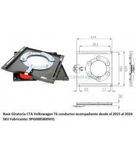 Base Giratoria CTA Volkswagen T6 conductor-acompañante desde el 2015 al 2024