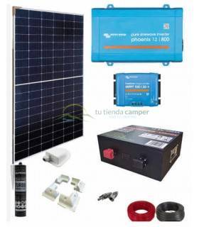 Kit Solar 500W 12V 2000Wh-dia con Victron + LiFePO4 300Ah