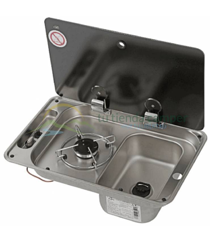 Cocina Fregadero CAN 1 fuego de acero inoxidable Tu Tienda Camper