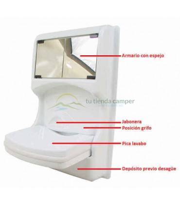 Armario con lavabo plegable