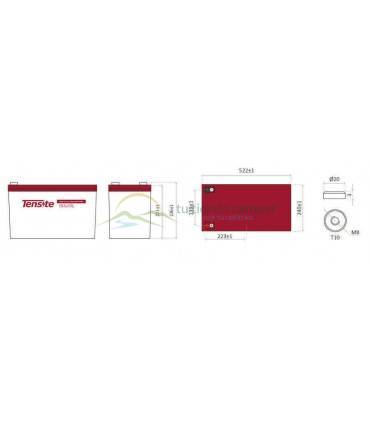 Batería AGM 12V 250Ah Tensite medidas