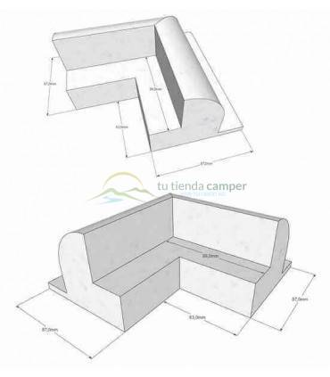 Soporte paneles Solares ABS para caravanas, autocaravanas y campers medidas