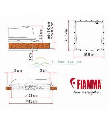 Claraboya Fiamma Turbo-Vent 40x40 medidas