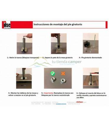 Pie de mesa giratorio montaje